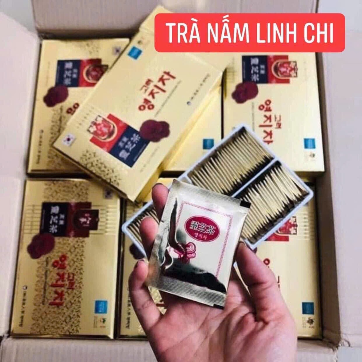 Trà nấm linh chi Hàn Quốc Korea Lingshi Mushroom Tea 